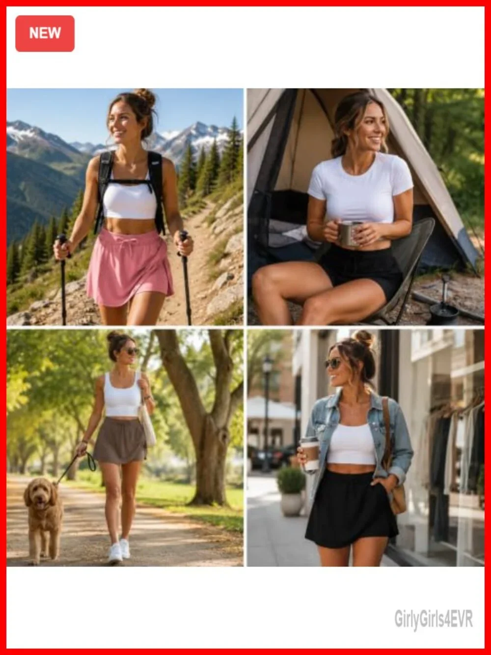 UPF 30+ Pleated Skort with Pockets | 2-Way Stretch, Built-In Shorts Liner